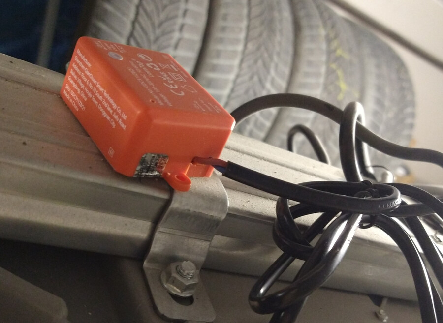 Picture of electronic device in orange plastic enclosure